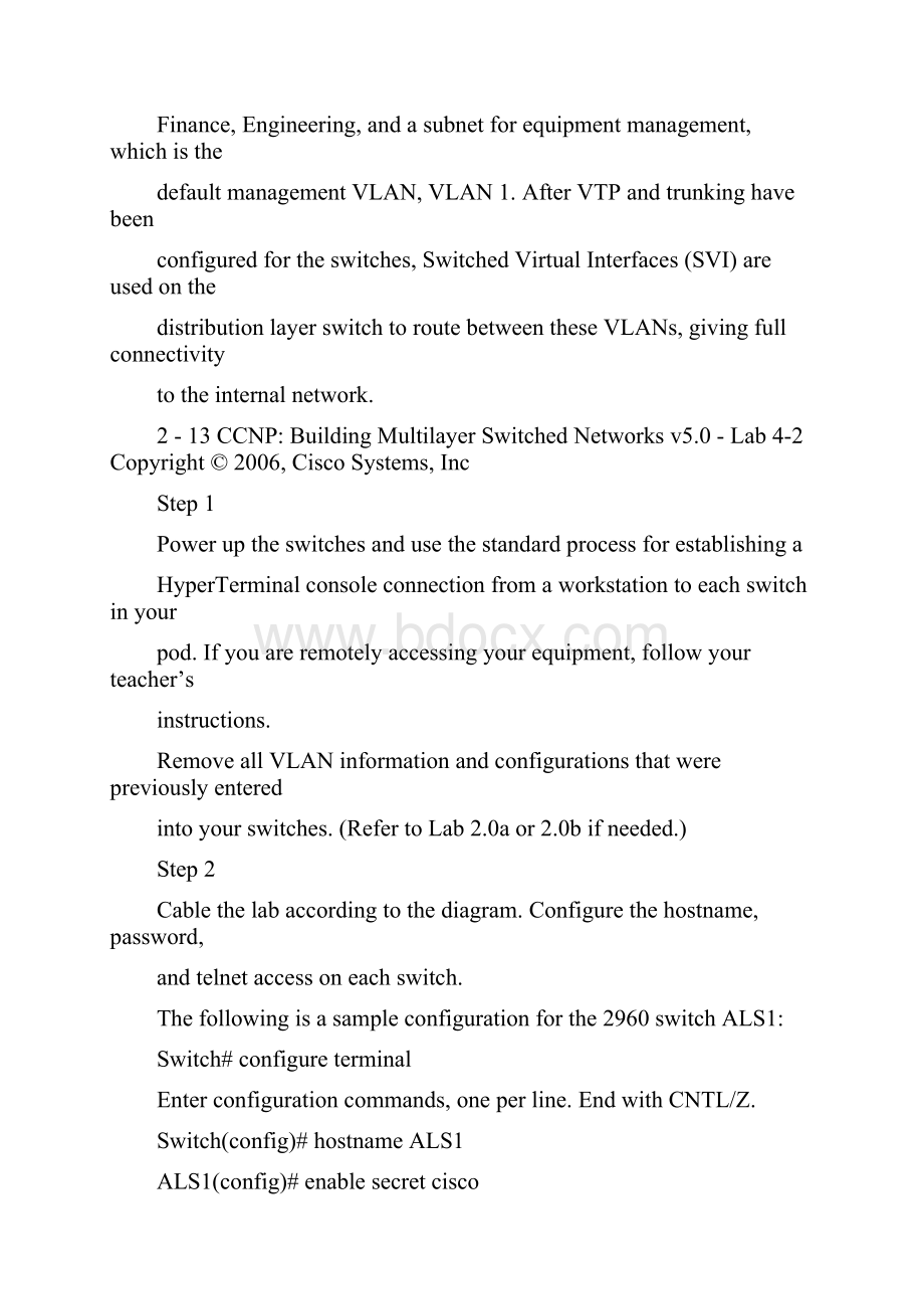 Lab 42 InterVLAN Routing with an Internal Route Processor and.docx_第2页