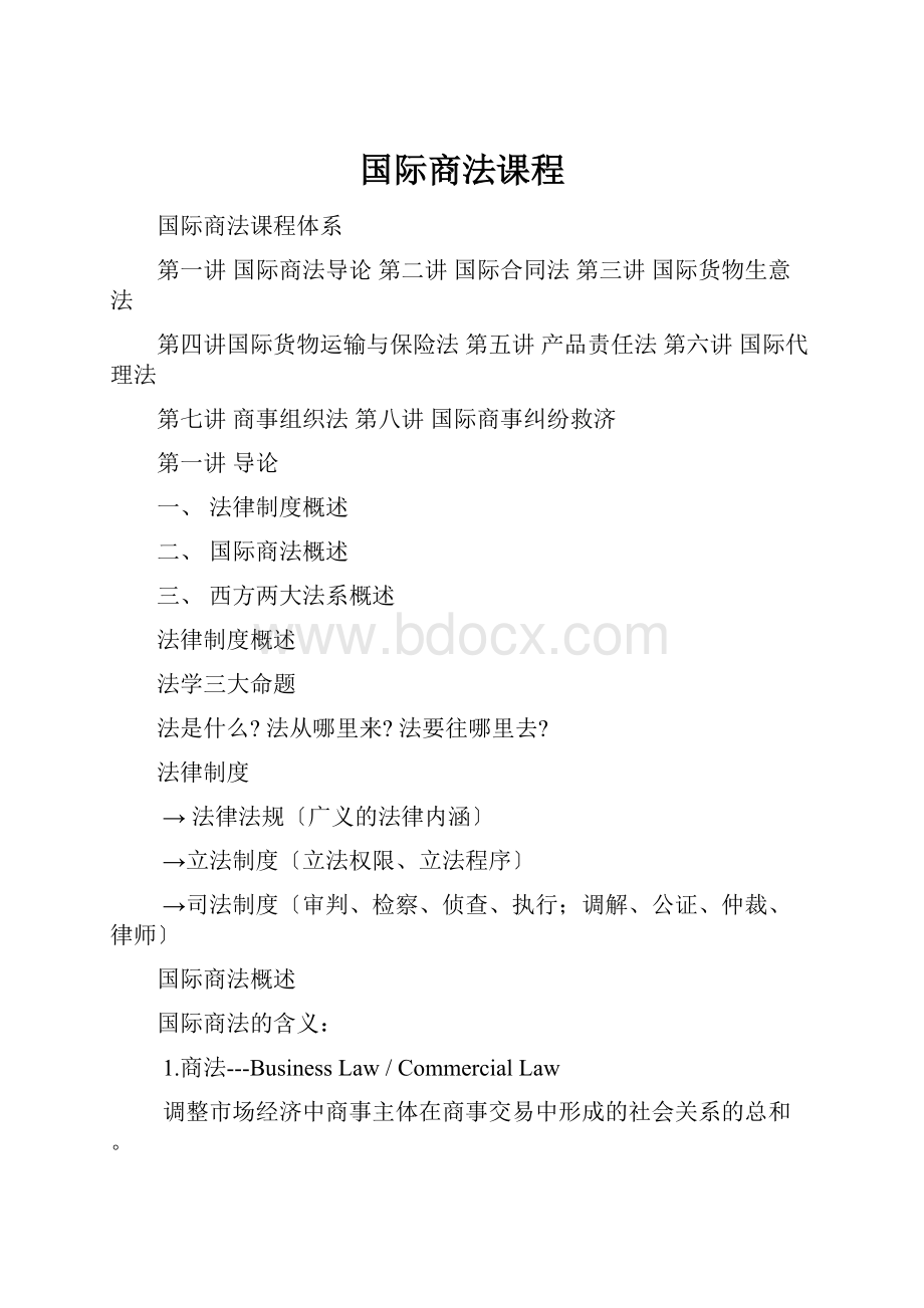 国际商法课程.docx