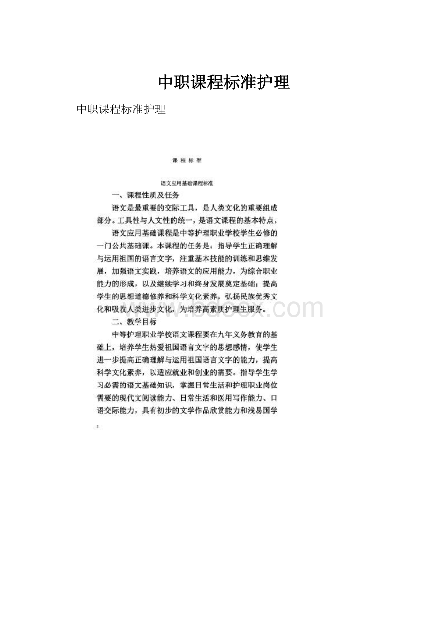 中职课程标准护理.docx_第1页