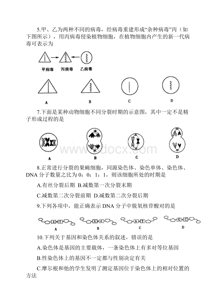 学年山东省聊城市高一下学期期末考试生物试题.docx_第2页