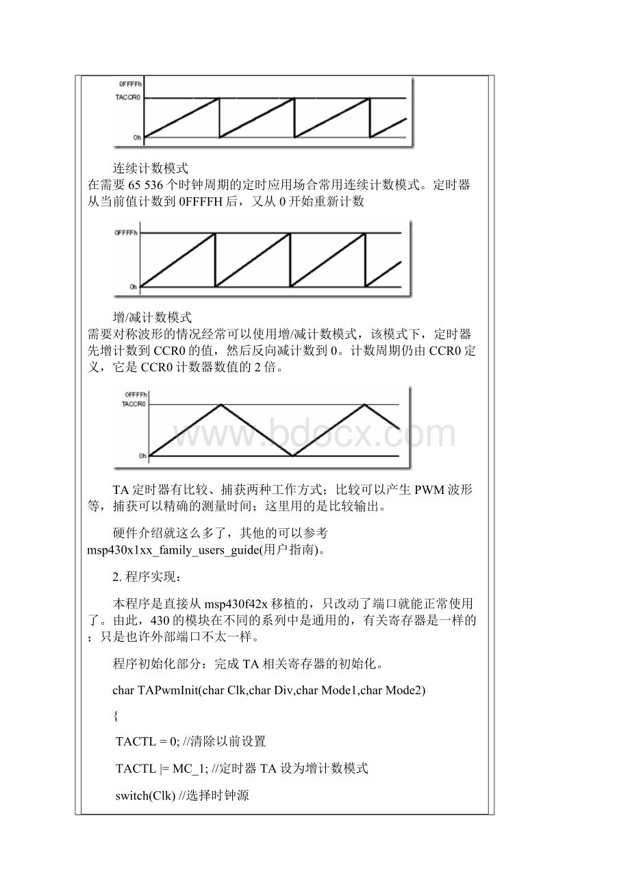 MSP程序库十一定时器TA的PWM输出.docx_第3页