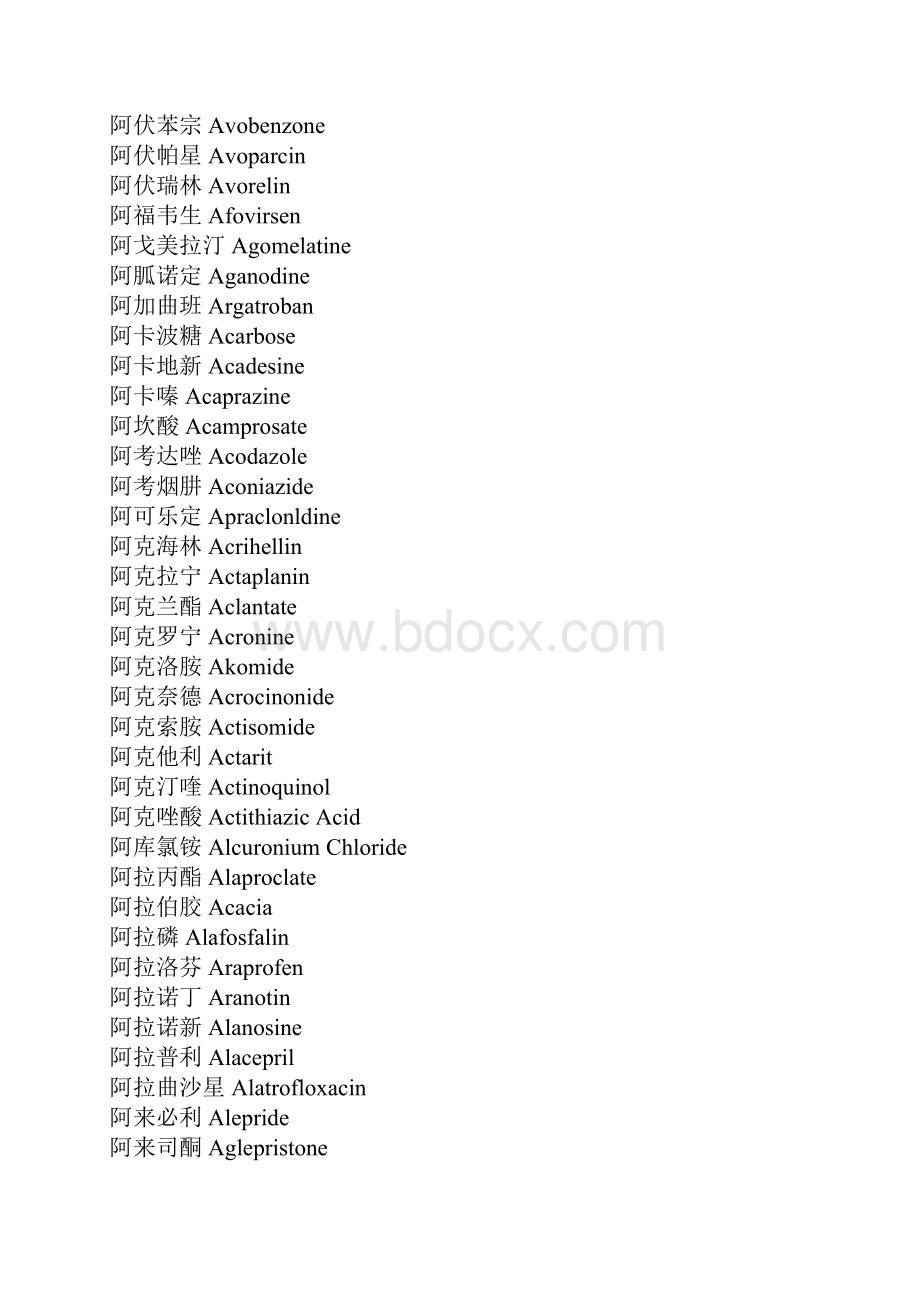 药品名称中英文对照表.docx_第3页