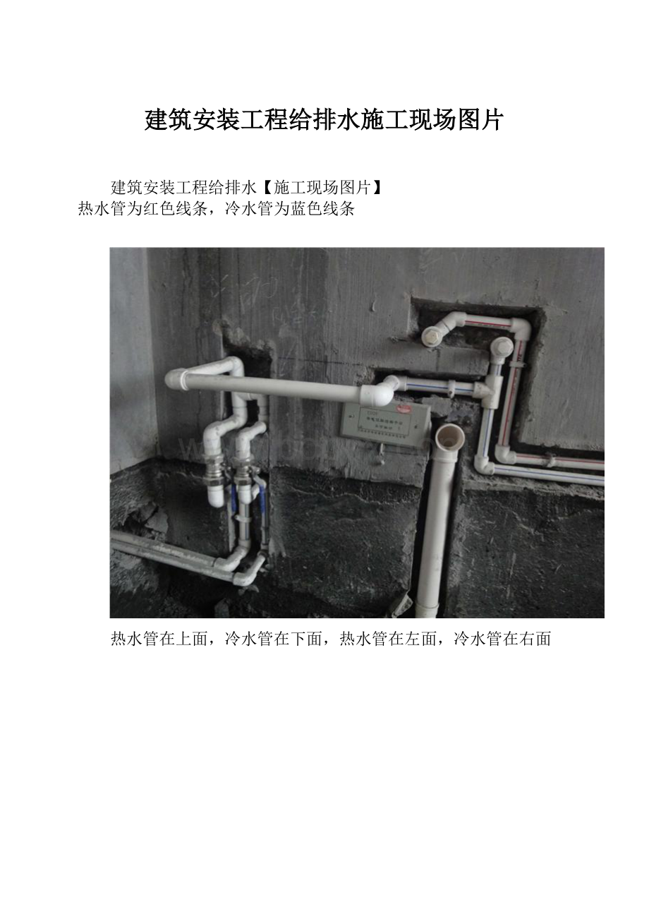 建筑安装工程给排水施工现场图片.docx