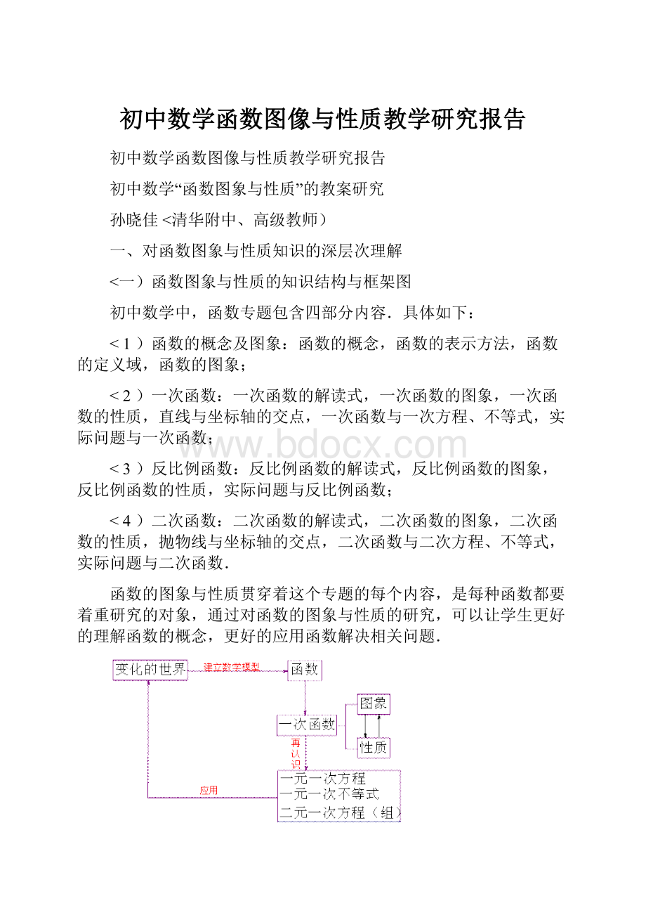 初中数学函数图像与性质教学研究报告.docx