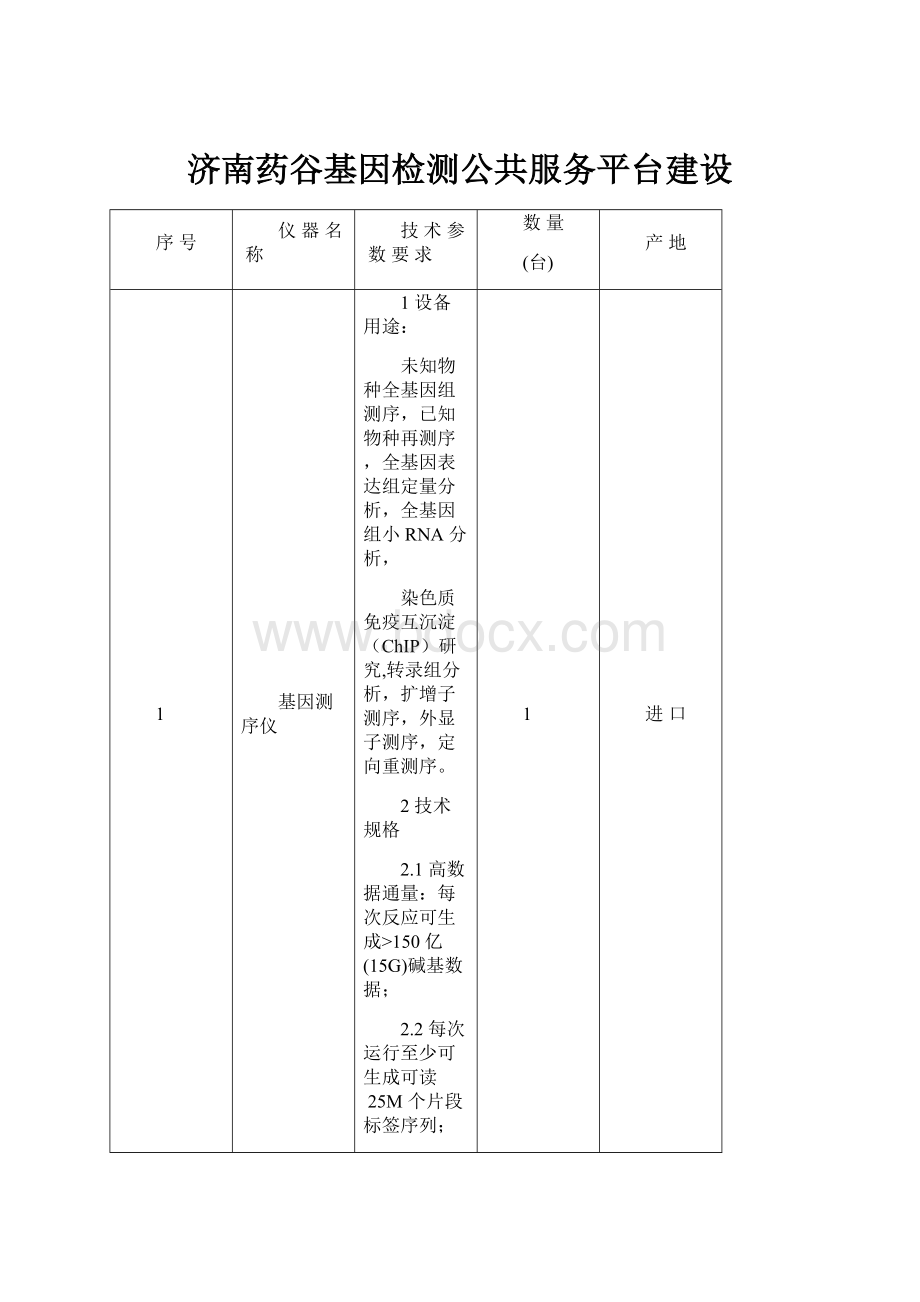 济南药谷基因检测公共服务平台建设.docx_第1页