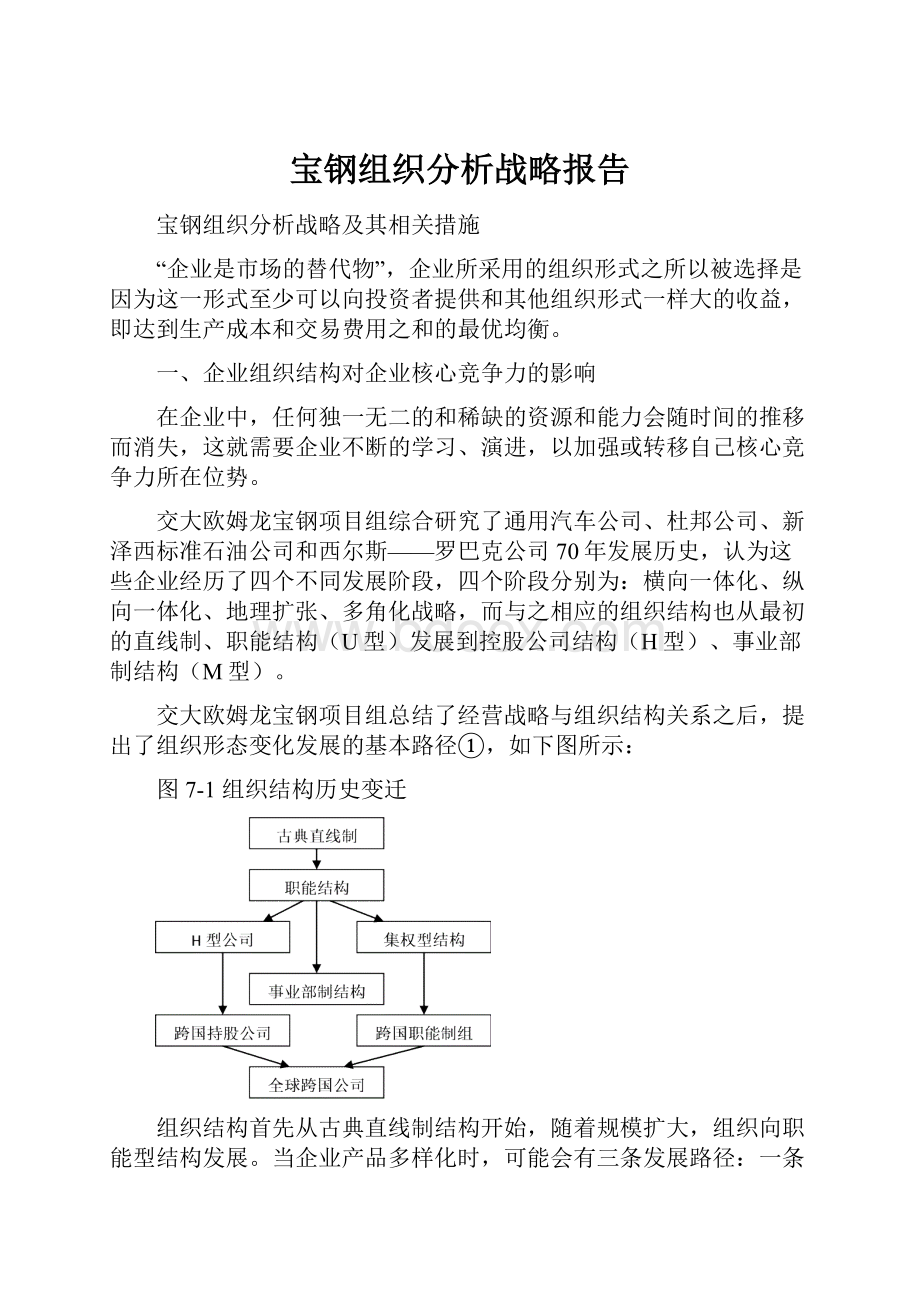 宝钢组织分析战略报告.docx