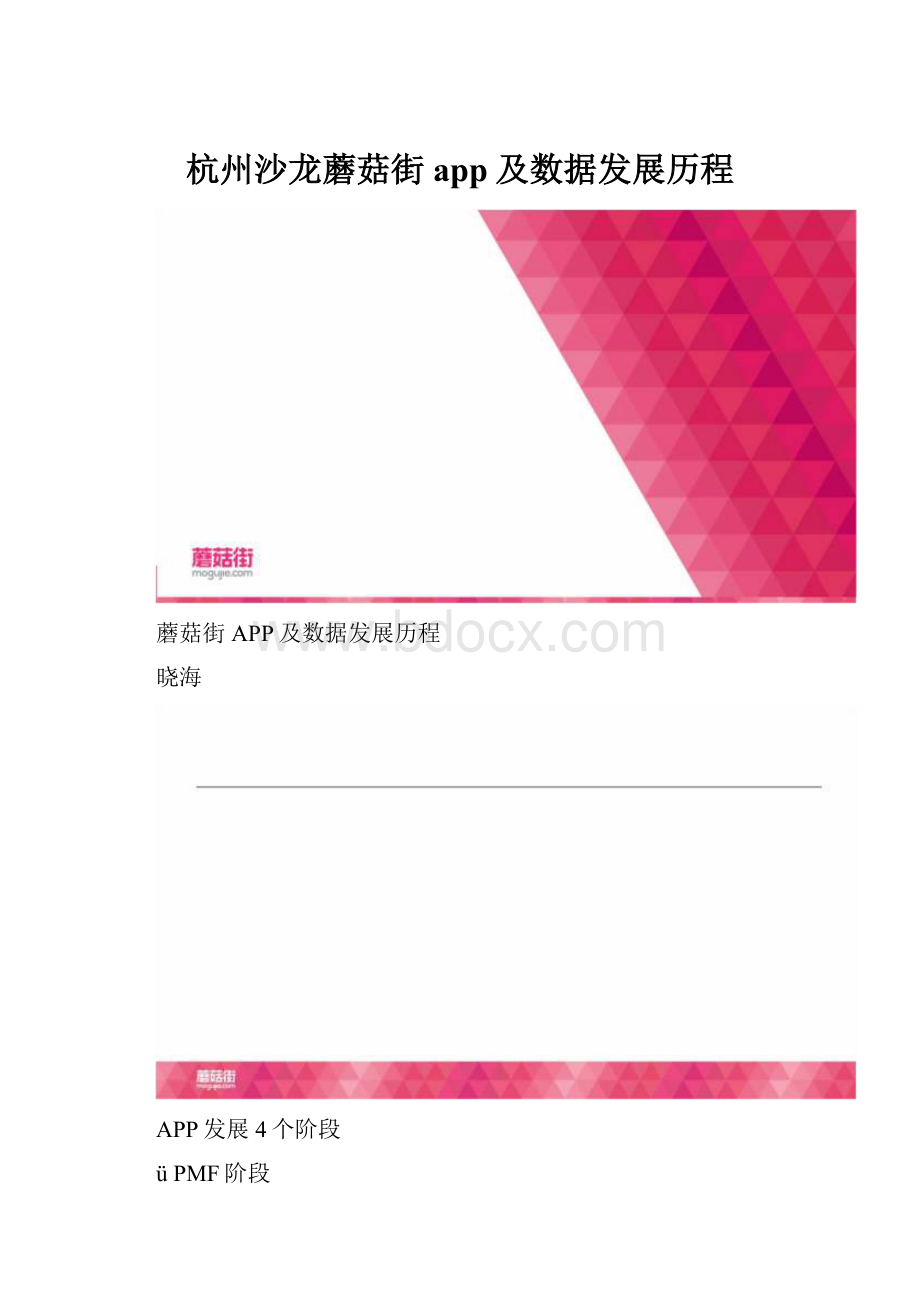 杭州沙龙蘑菇街app及数据发展历程.docx