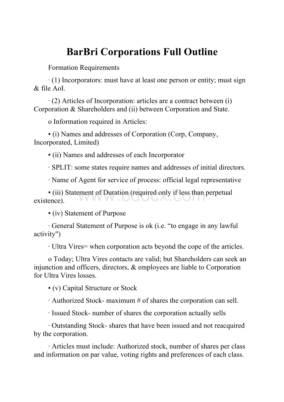 BarBriCorporations Full Outline.docx