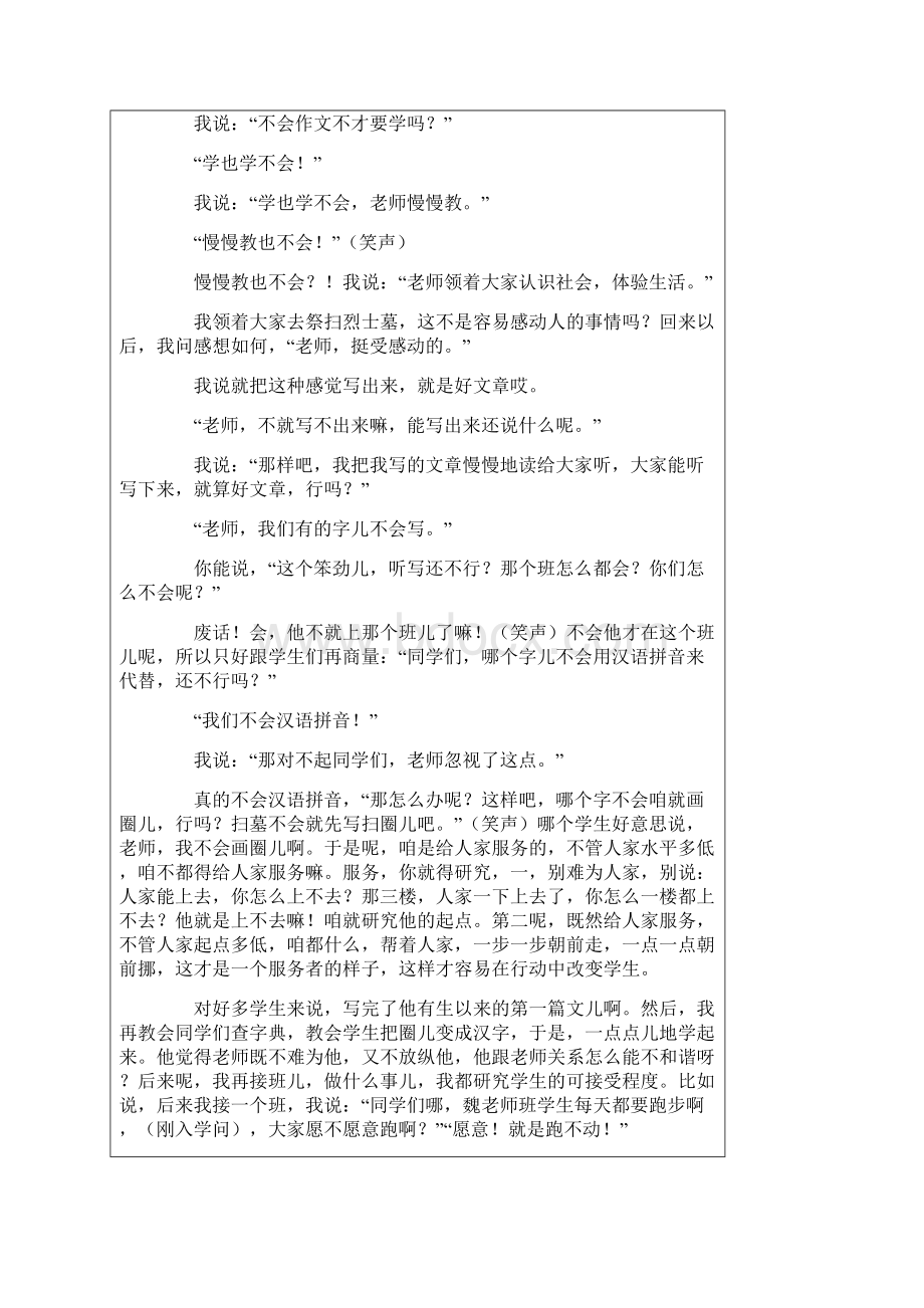 魏书生在全国班主任工作论坛的发言.docx_第2页