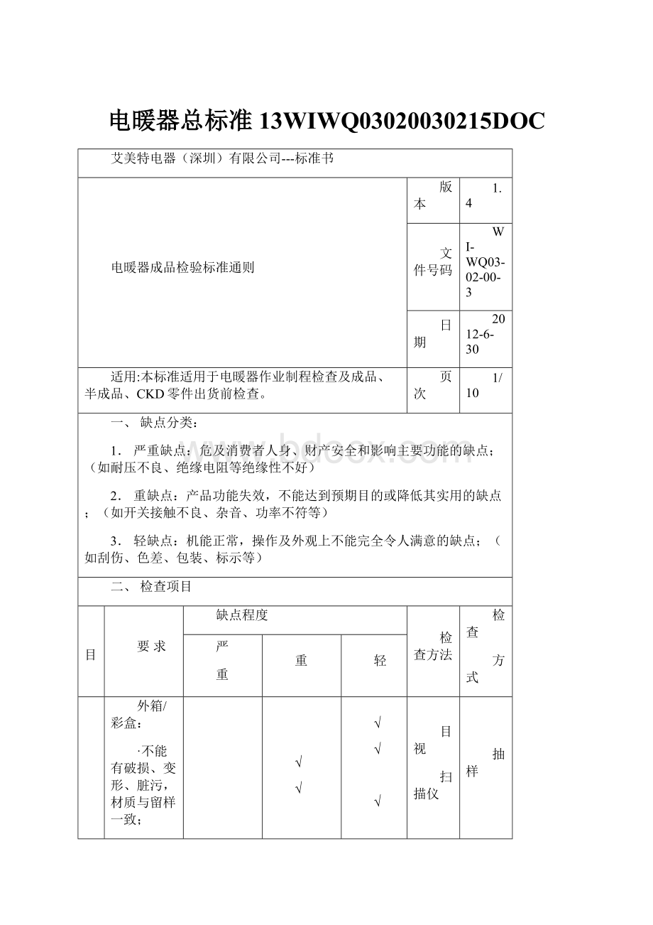 电暖器总标准13WIWQ03020030215DOC.docx