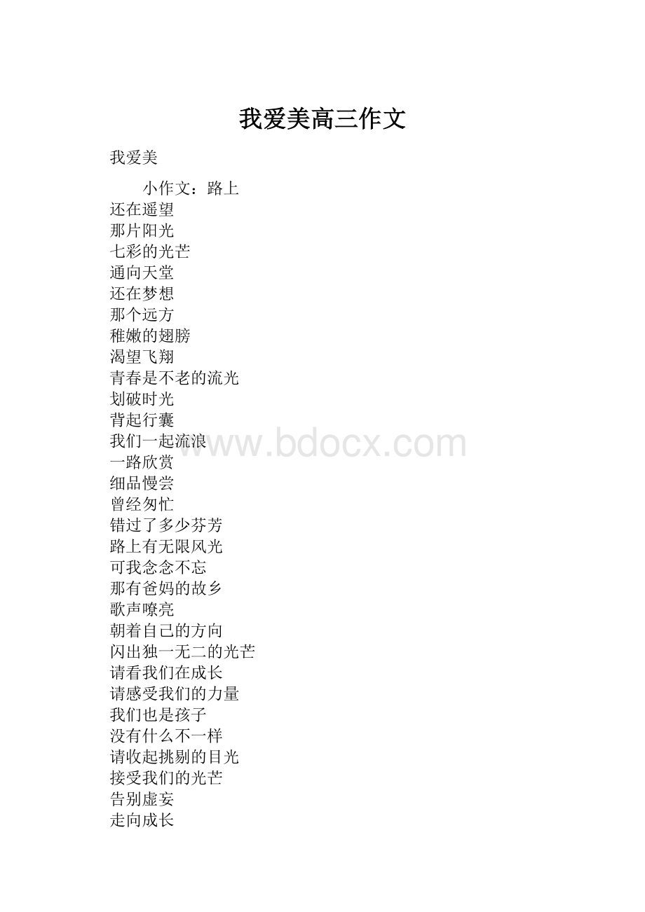 我爱美高三作文.docx