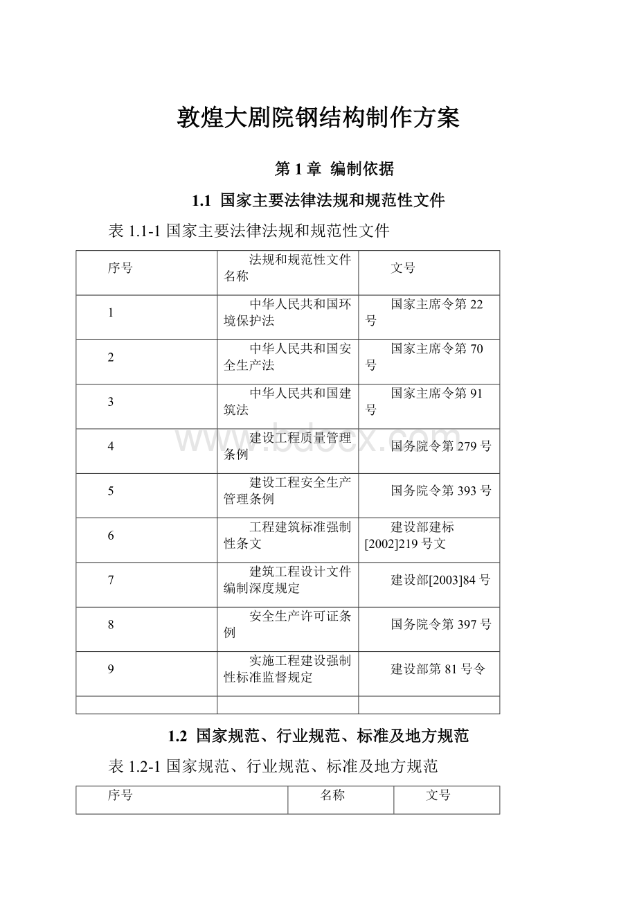 敦煌大剧院钢结构制作方案.docx