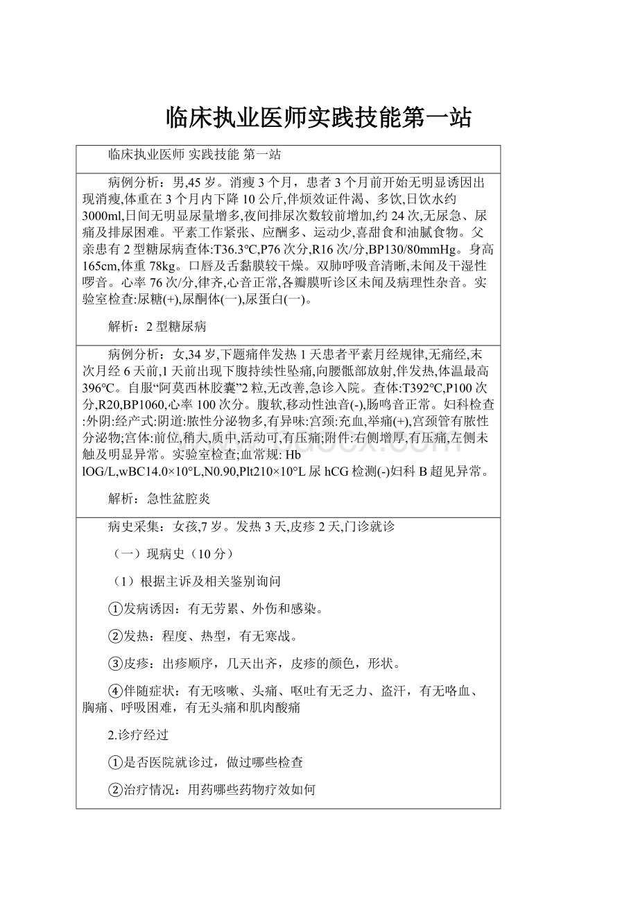 临床执业医师实践技能第一站.docx