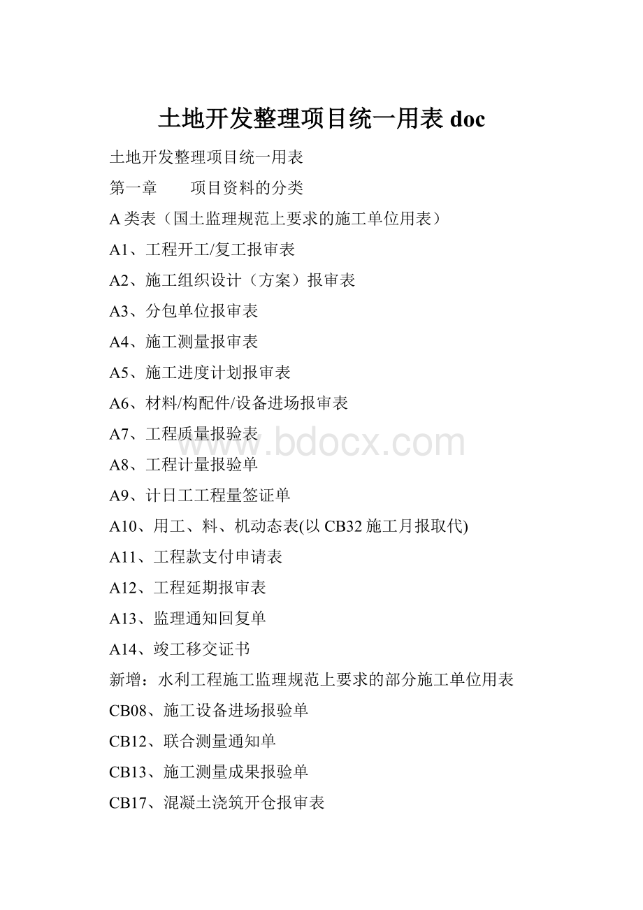 土地开发整理项目统一用表doc.docx