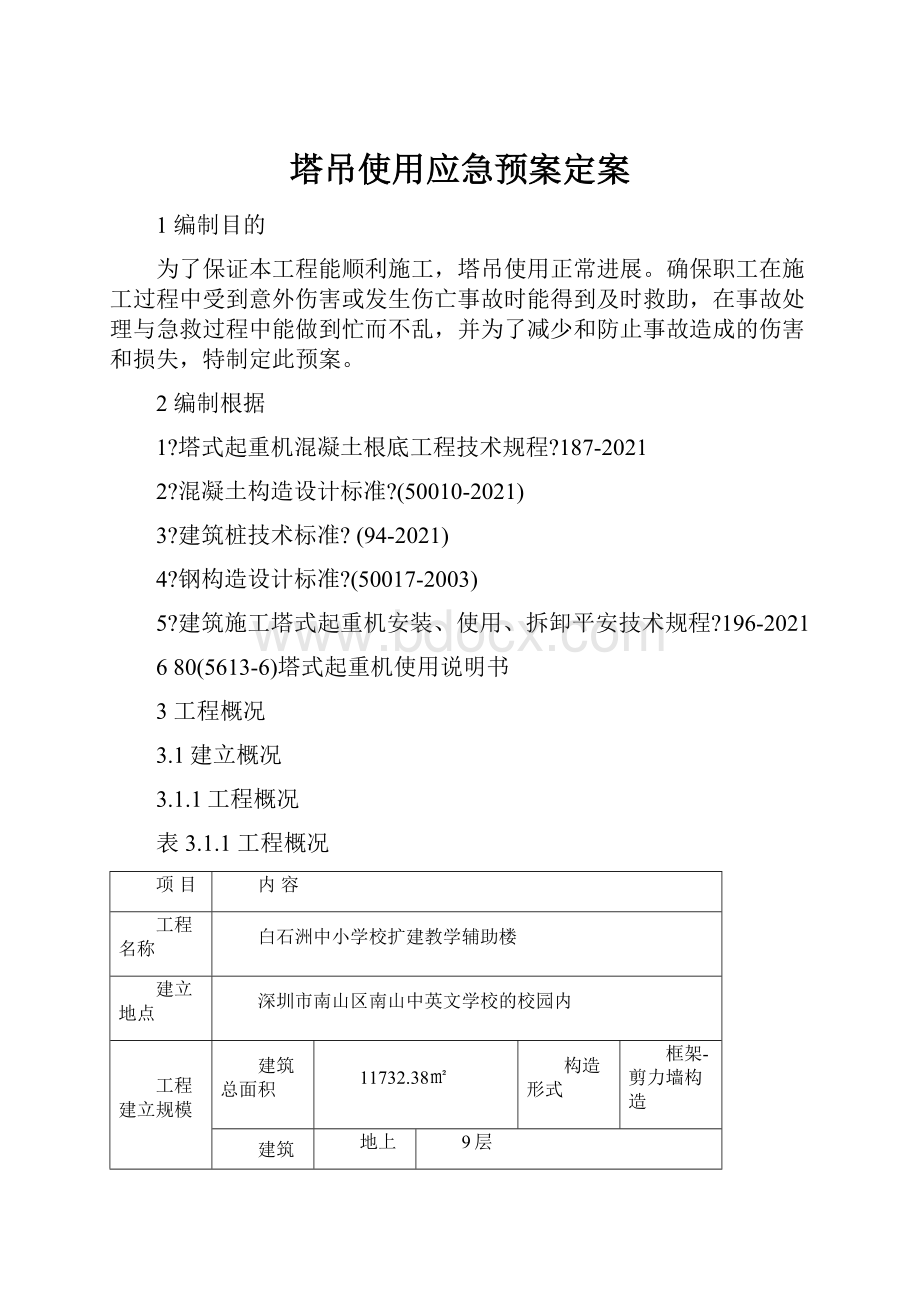 塔吊使用应急预案定案.docx