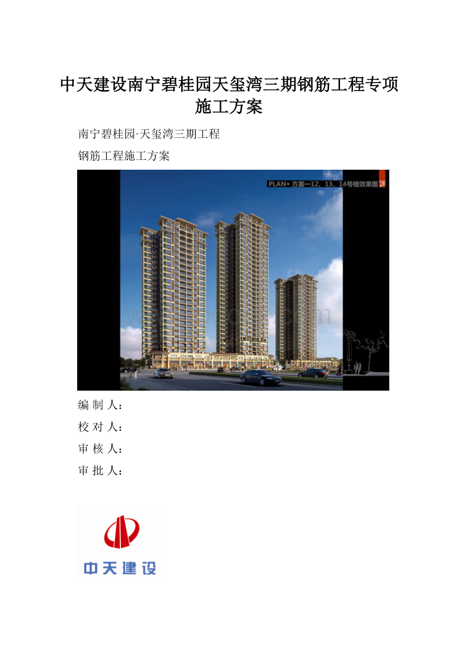 中天建设南宁碧桂园天玺湾三期钢筋工程专项施工方案.docx_第1页