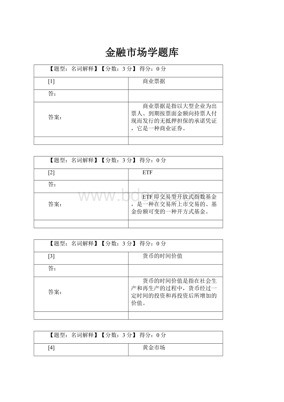 金融市场学题库.docx