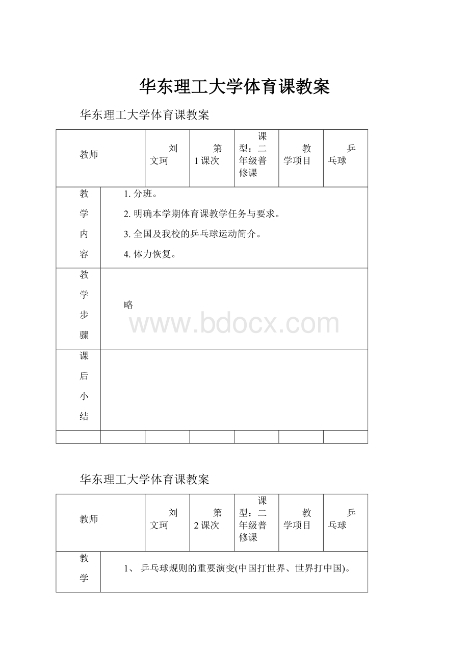 华东理工大学体育课教案.docx