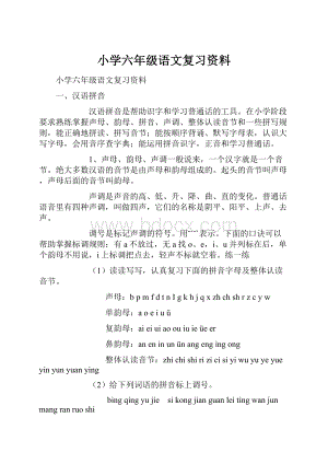 小学六年级语文复习资料.docx