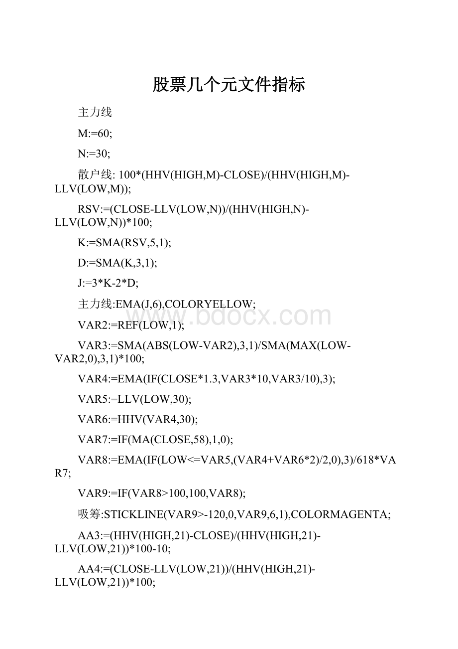 股票几个元文件指标.docx