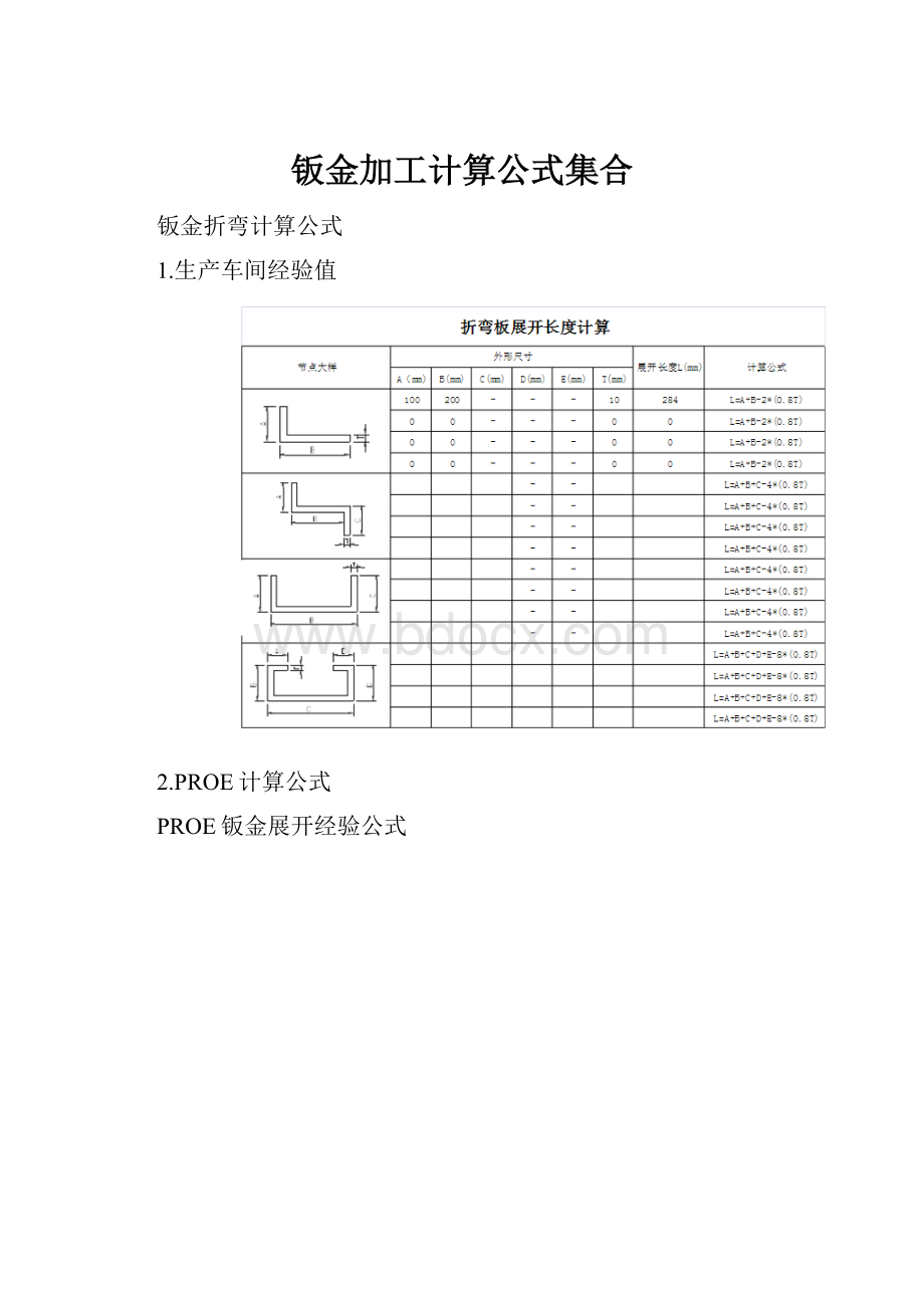 钣金加工计算公式集合.docx