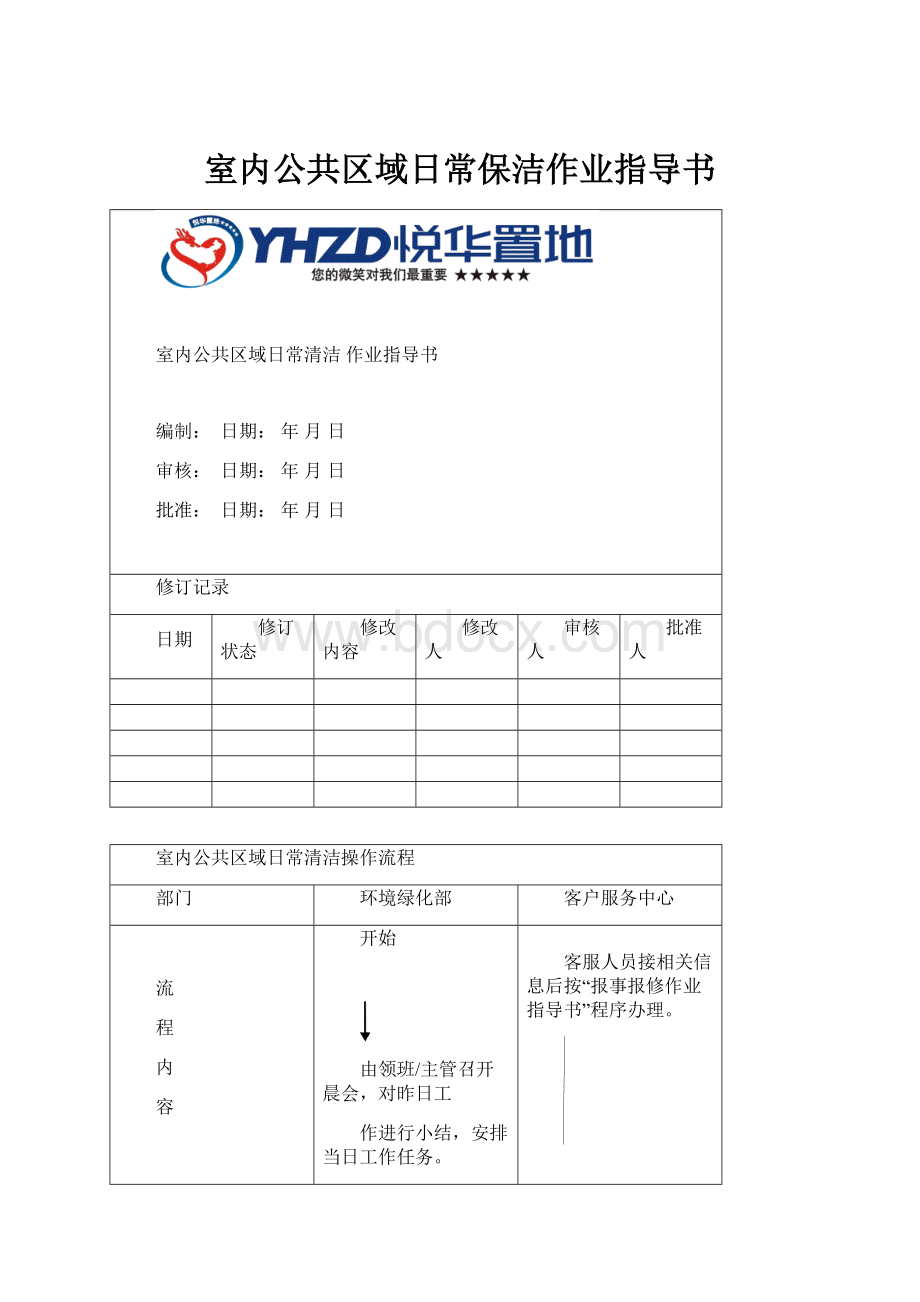 室内公共区域日常保洁作业指导书.docx