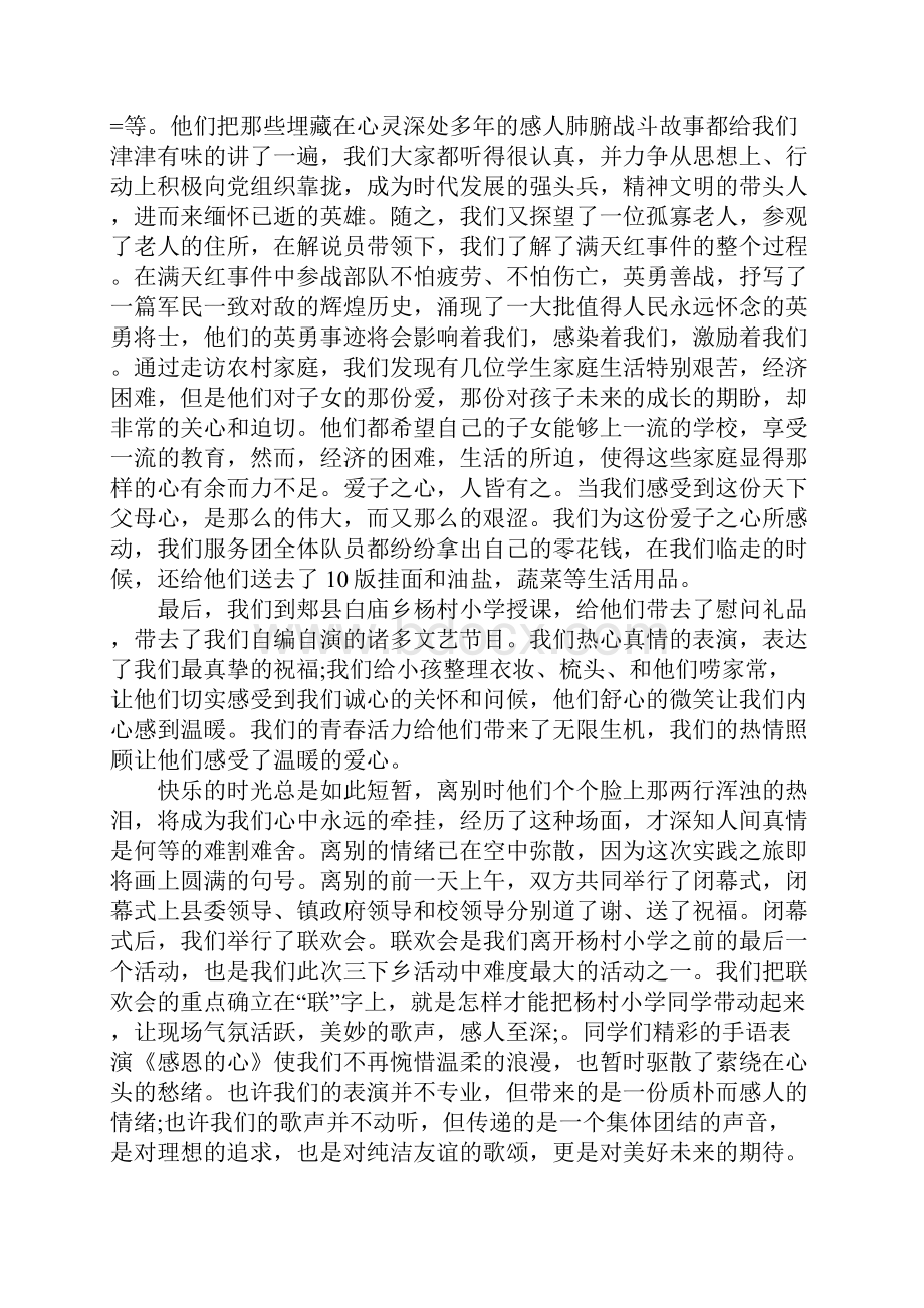 XX大学生暑期三下乡实践实习报告.docx_第2页