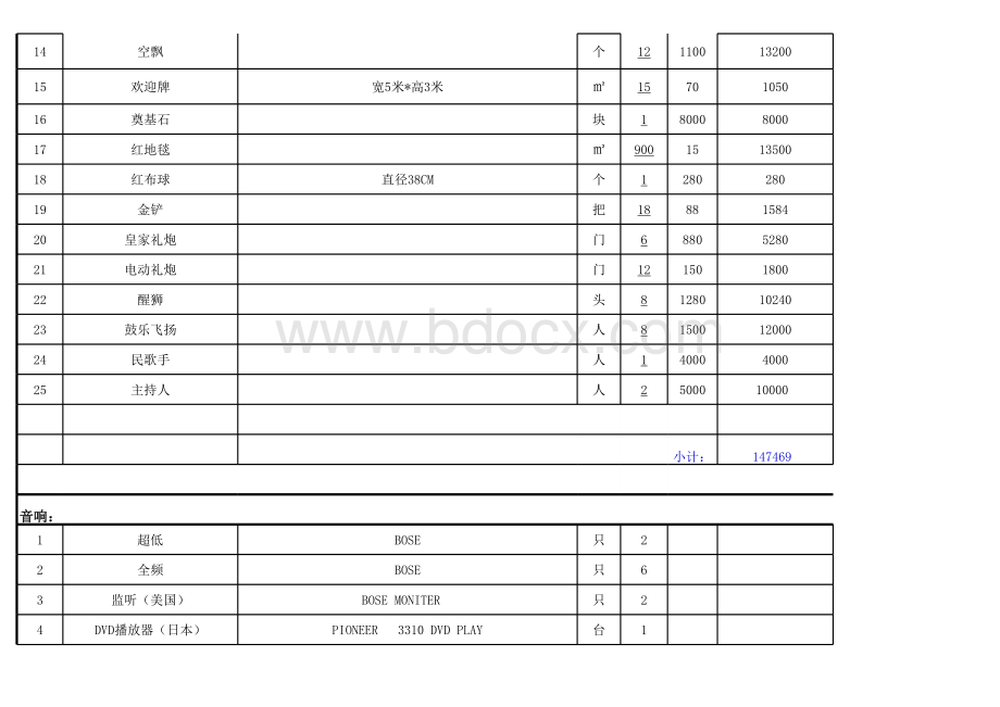 奠基仪式报价清单.xls_第2页