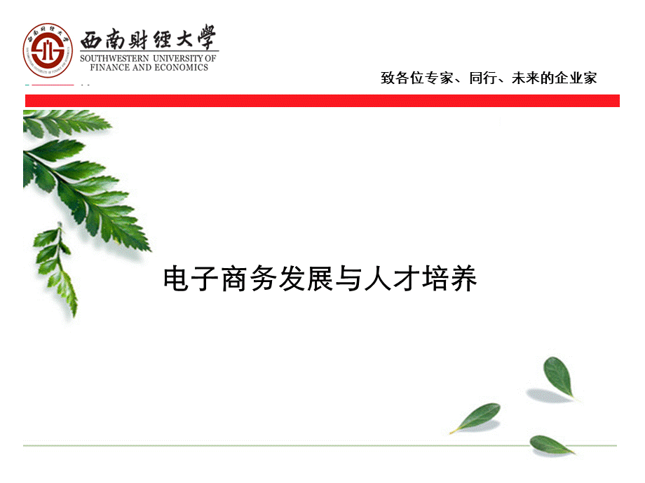 电子商务发展与人才培养(西南财经大学帅青红博士X年.pptx