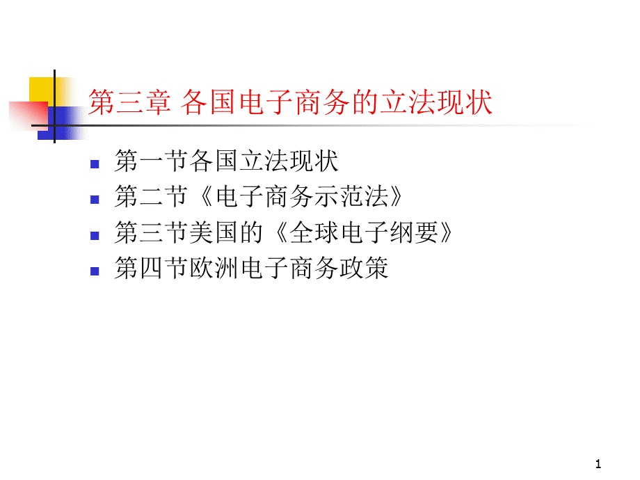 电子商务法d3各国电子商务的立法现状.pptx_第1页