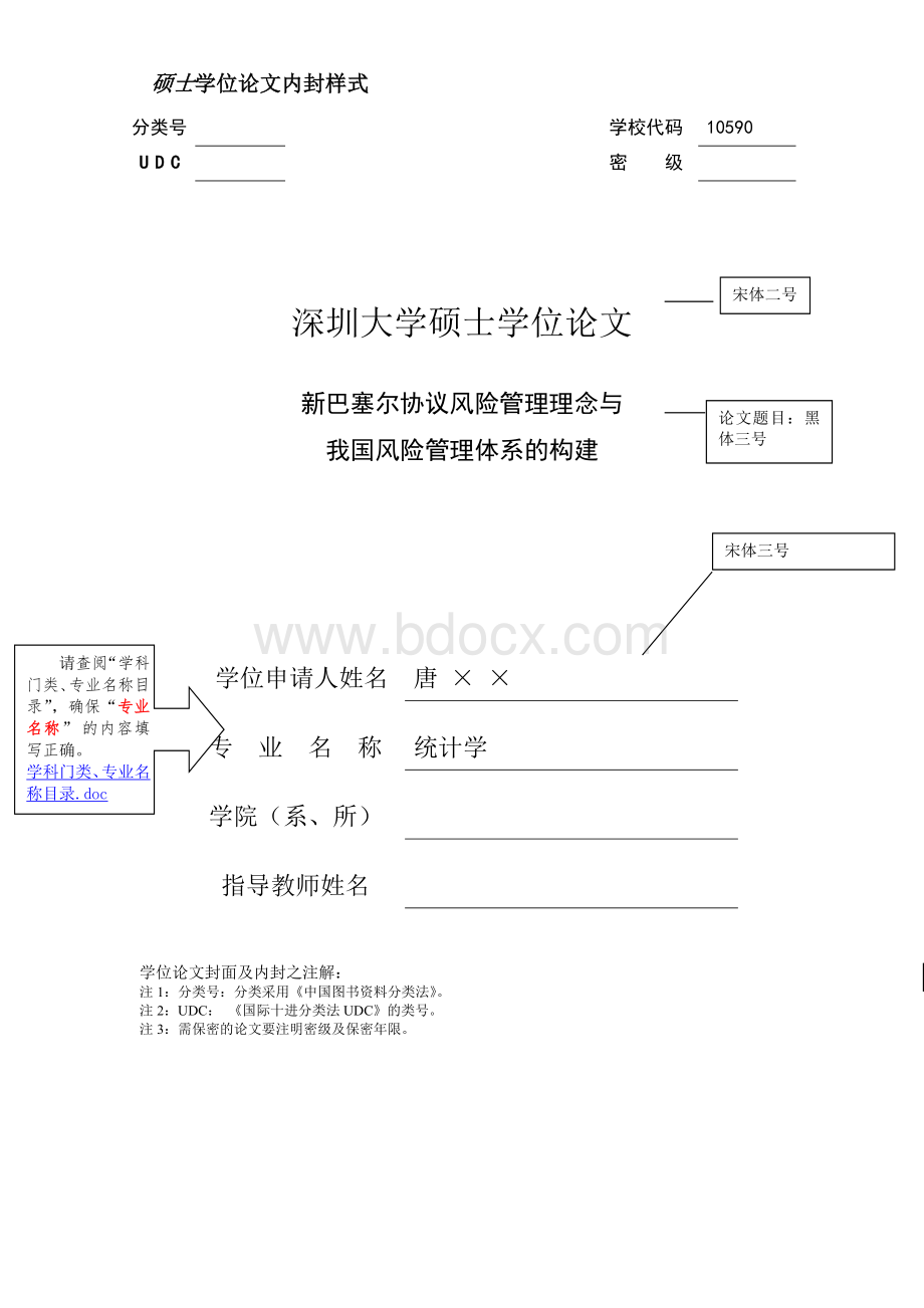 年深圳大学学术硕士学位论文印刷格式样式.doc