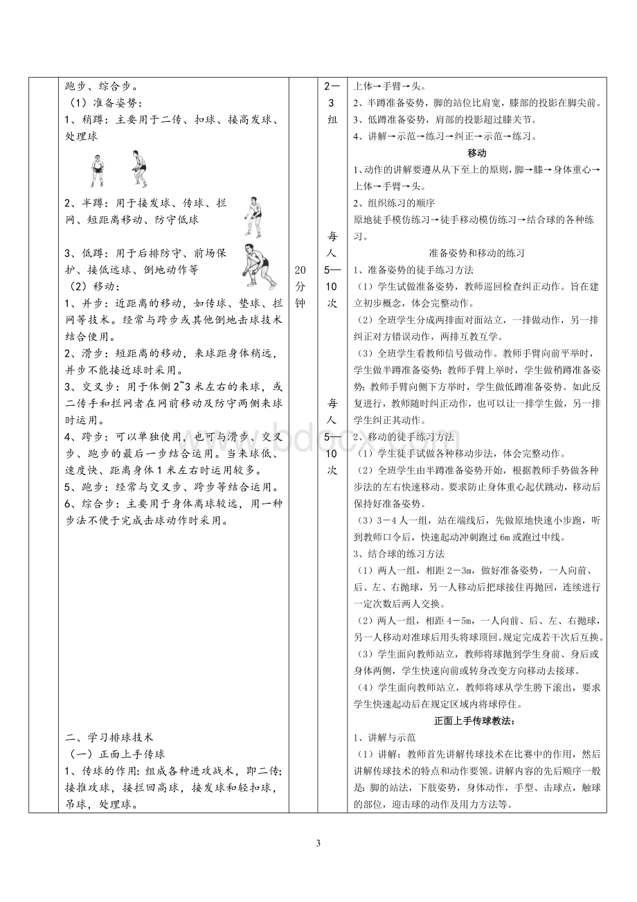 排球普修课电子版教案--体育教育专业（专科）（48学时）.doc_第3页