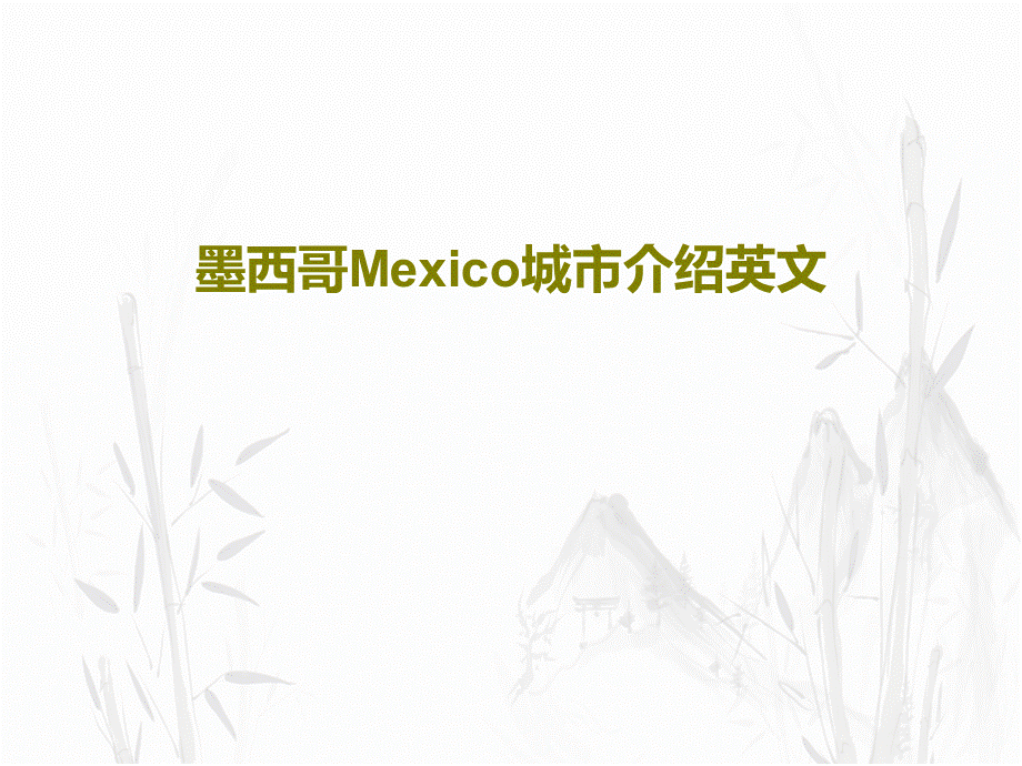 墨西哥Mexico城市介绍英文PPT共25页.ppt