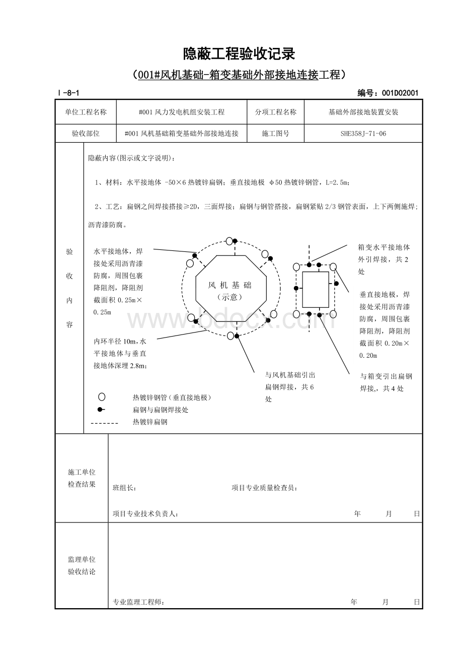 隐蔽工程验收记录(防雷接地).doc