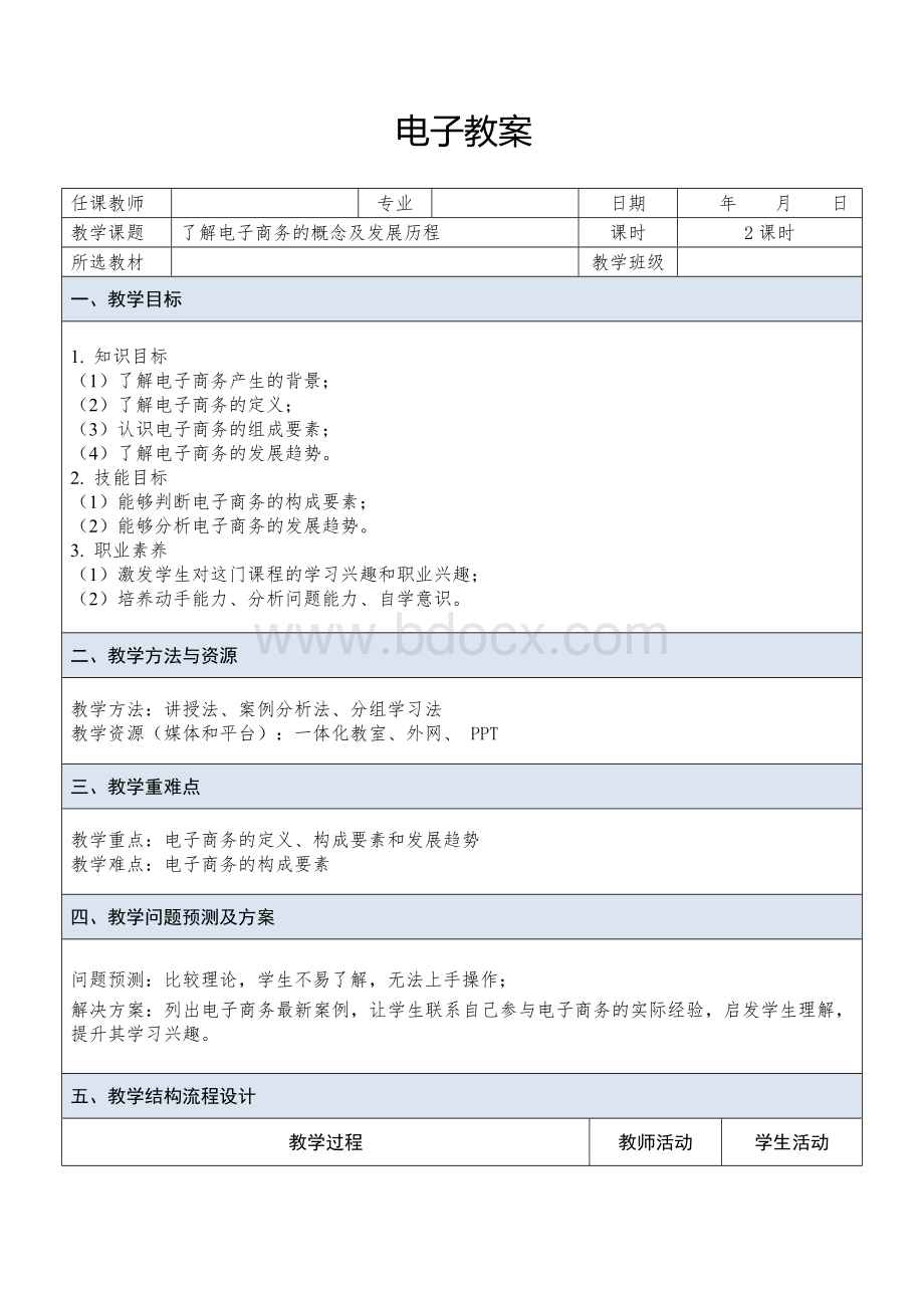 电子商务基础教学教案（全）.docx