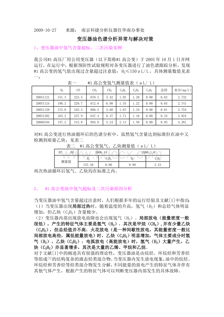 油色谱分析.doc