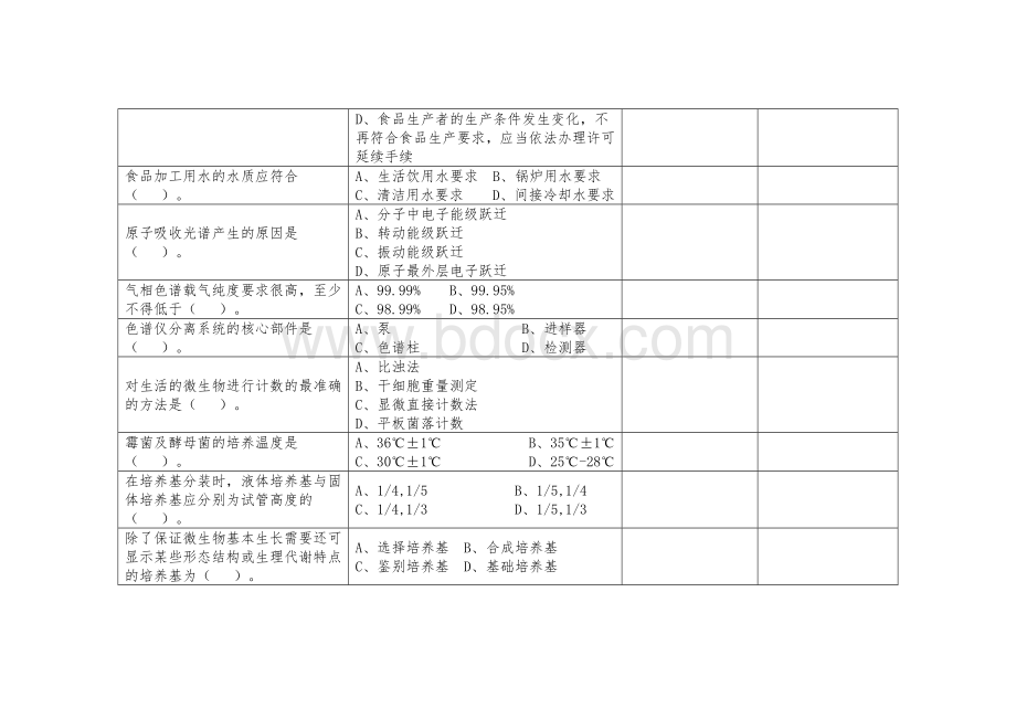 （全国23高职职业技能比赛）模块一食品安全专业知识测试赛题第6套.docx_第3页