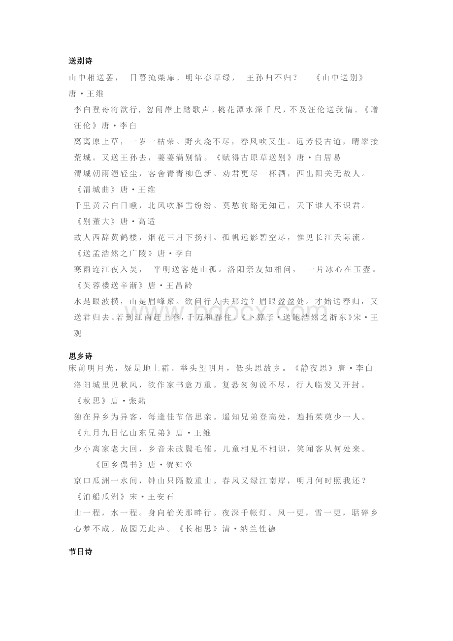 小学语文1-6年级常考古诗词分类整理.docx