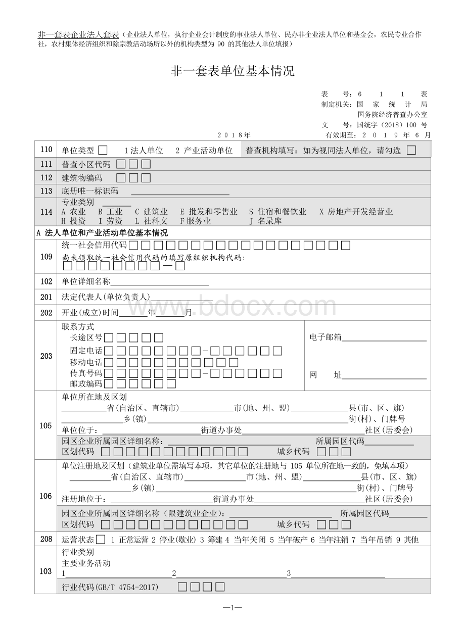 非一套表企业法人套表.docx_第1页