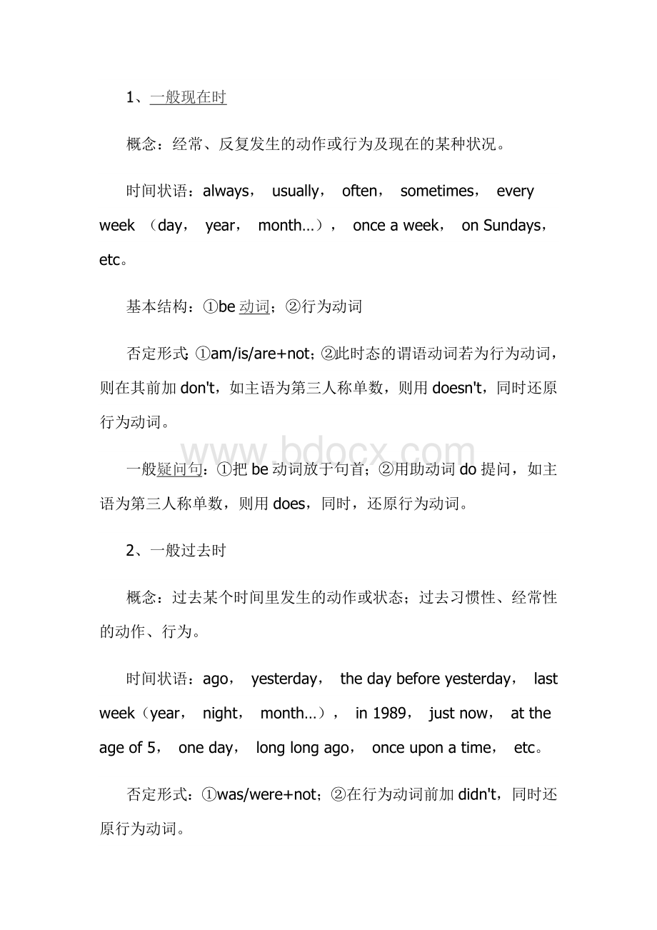 初中复习资料：英语时态再复习.docx_第1页