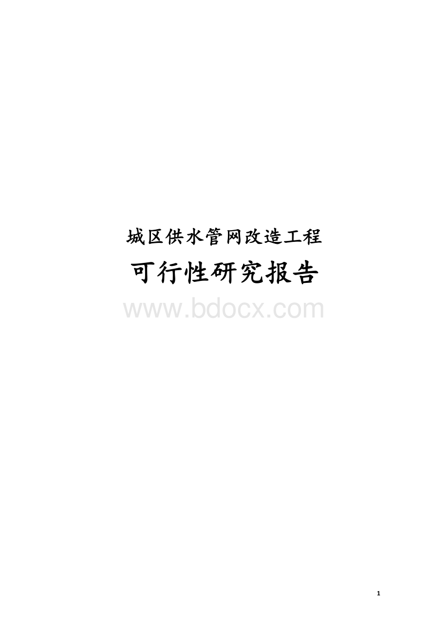 城区供水管网改造工程可行性研究报告.docx