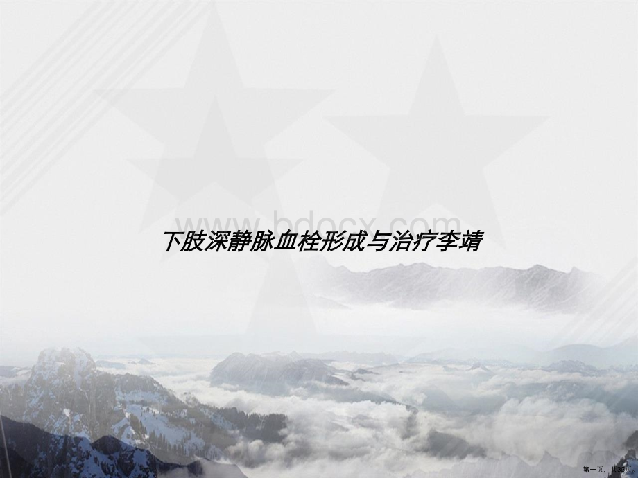 下肢深静脉血栓形成与治疗李靖讲课文档.ppt