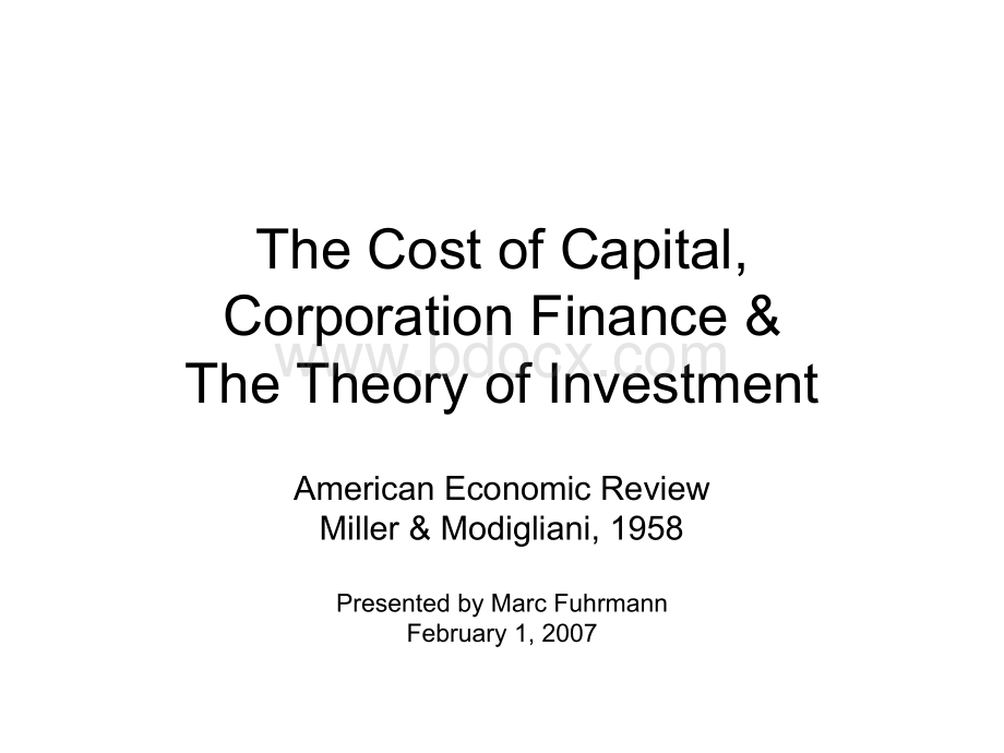 The_Cost_of_Capital,_Corporation_Finance_The_Theory_….ppt