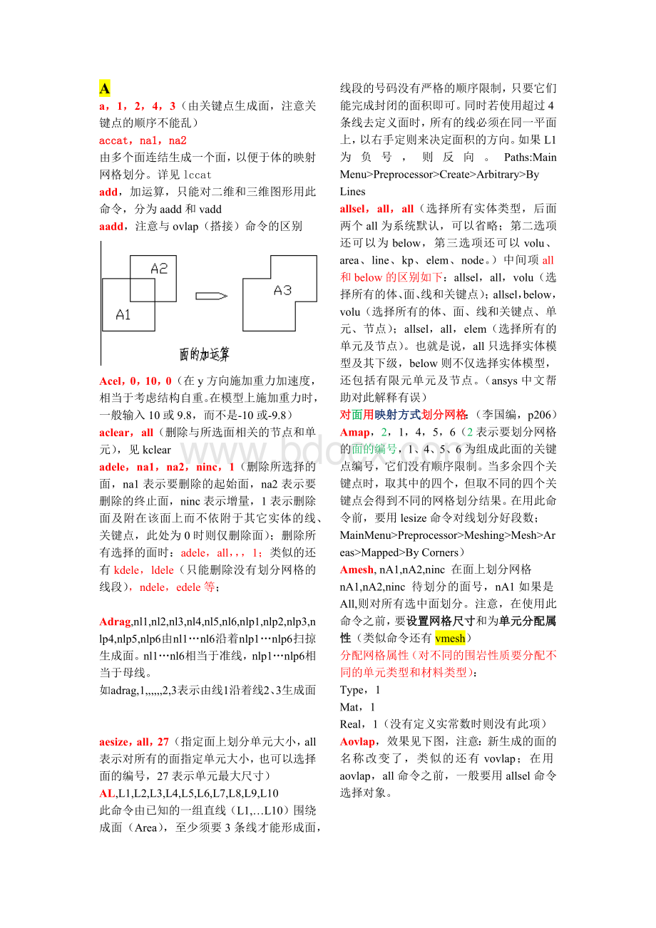 (完整版)ANSYS的最常用的命令解释.doc