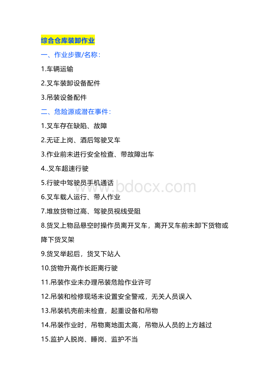 综合仓库装卸作业风险管控.docx