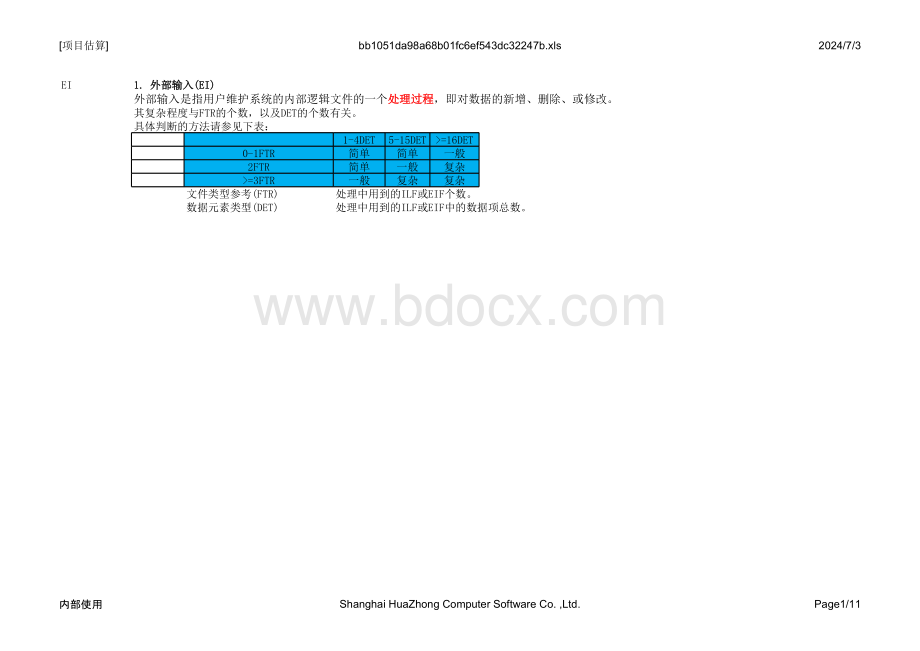 软件功能点估算IFPUG练习用.xls