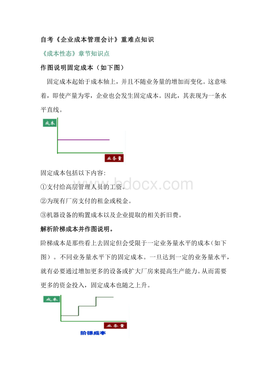 自考《企业成本管理会计》重难点知识.docx