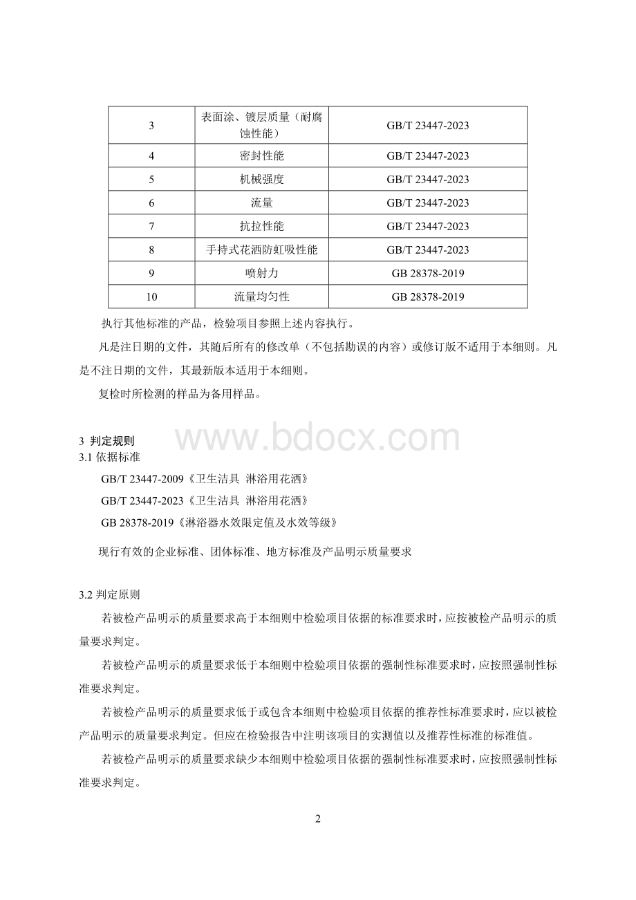 淋浴用花洒产品质量监督抽查实施细则(2024年版）.doc_第2页