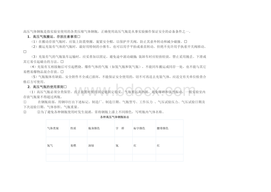 技能培训资料：高压气体钢瓶安全知识.docx