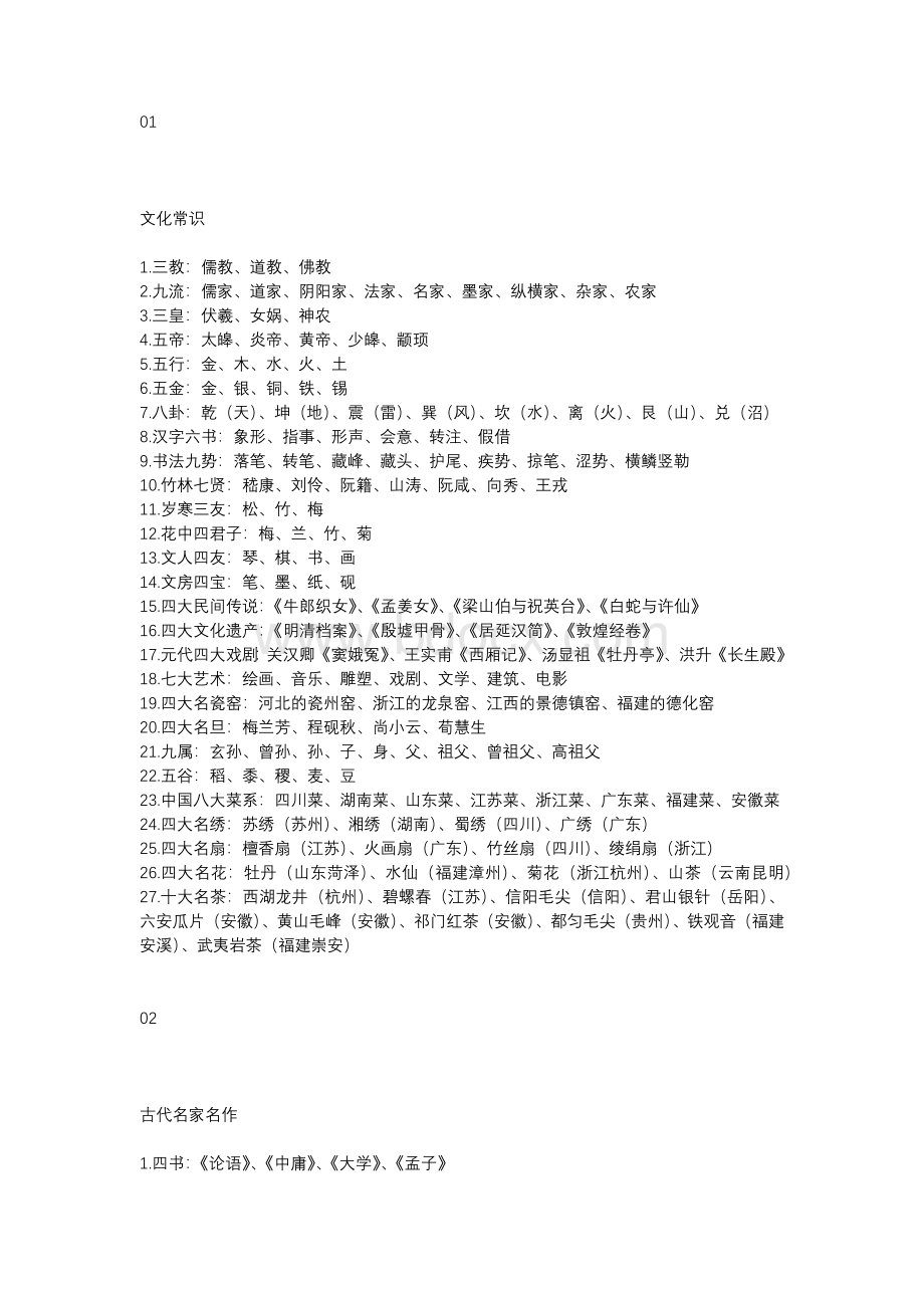 初中语文必考文学常识总结.docx